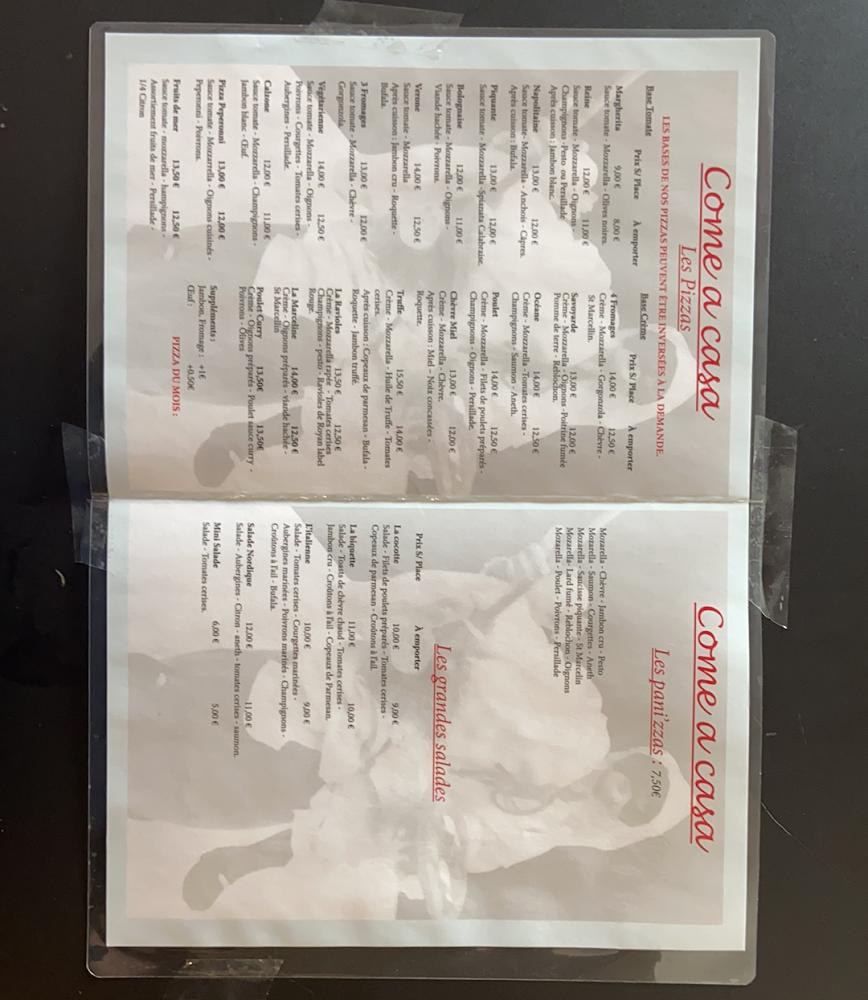 PIZZERIA COME A CASA - Menu Image 4